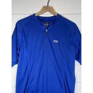 Louis Garneau XL Blue Performance Cycling Cyclist Bicycle Jersey Back Pockets